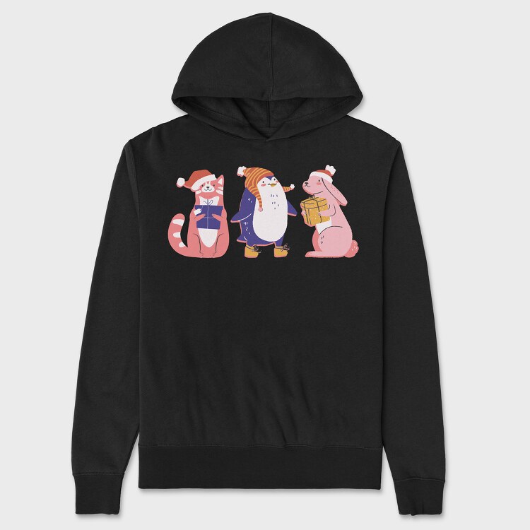Christmas Animals, Unisex Men's Hoodie