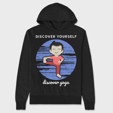 Discover Yourself Discover Yoga, Unisex Men's Hoodie