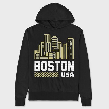 Boston, Unisex Men's Hoodie