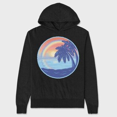 Sunset Rainbow Beach, Unisex Men's Hoodie