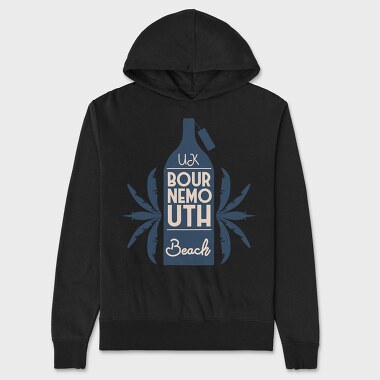 Bournemouth Beach, Unisex Men's Hoodie