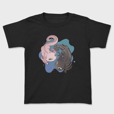 Axolotl Black And Pink, Kids' T-Shirt