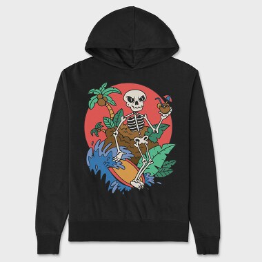 Surfing Skeleton, Unisex Men's Hoodie