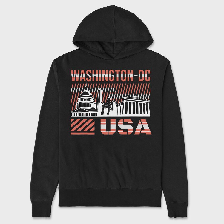 Washington DC, Unisex Men's Hoodie