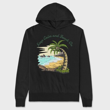 Keep Calm and Beach On, Unisex Men's Hoodie