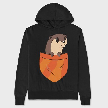 Pocket Otter, Unisex Men's Hoodie