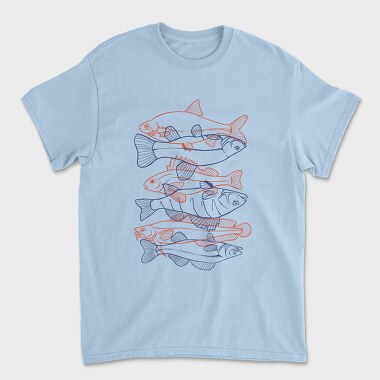 Fish Set Color, Unisex Men's T-Shirt
