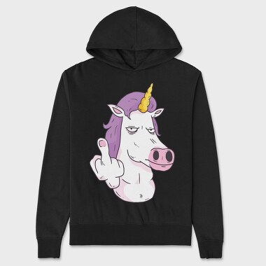 Middle Finger Unicorn, Unisex Men's Hoodie
