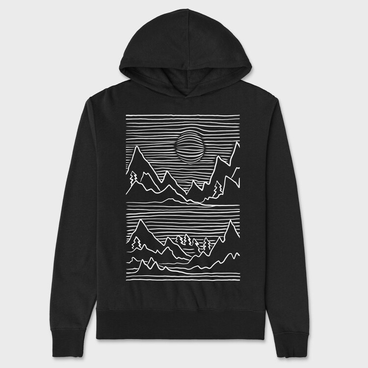 Mountains 3d, Unisex Men's Hoodie