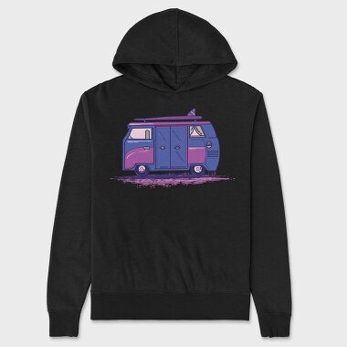 Camper Van Purple, Unisex Men's Hoodie