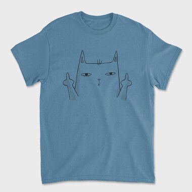 Унисекс Мъжка Тениска, Middle Finger Cat
