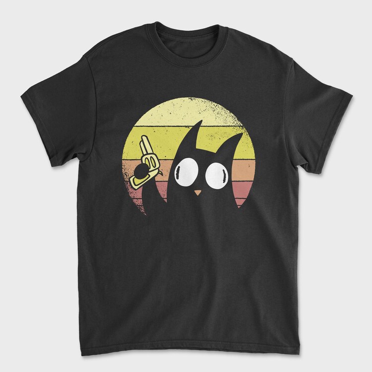 Pew Pew Cat, Unisex Men's T-Shirt
