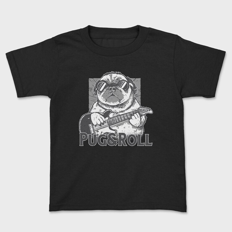 Pug And Roll, Kids' T-Shirt