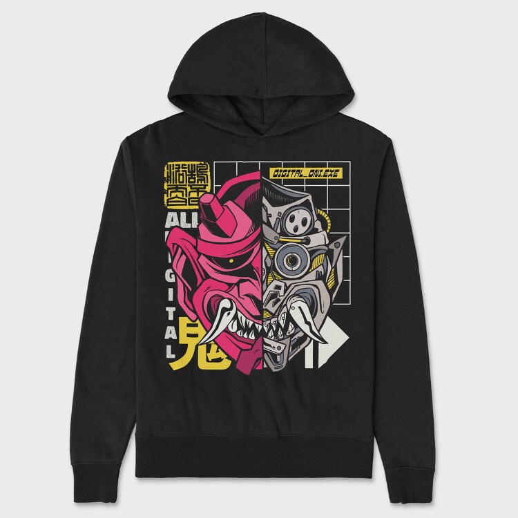 Cyber Oni, Unisex Men's Hoodie