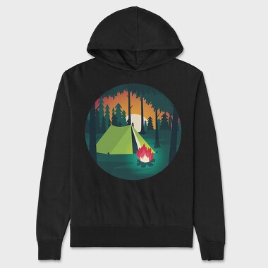 Camping Night, Unisex Men's Hoodie