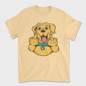 Dog Middle Finger, Unisex Men's T-Shirt