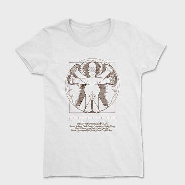 Homer Simpson Mensch Da Vinci Anatomie, Women's T-Shirt