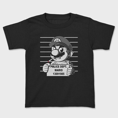 Police Dept Mario Bros, Kids' T-Shirt