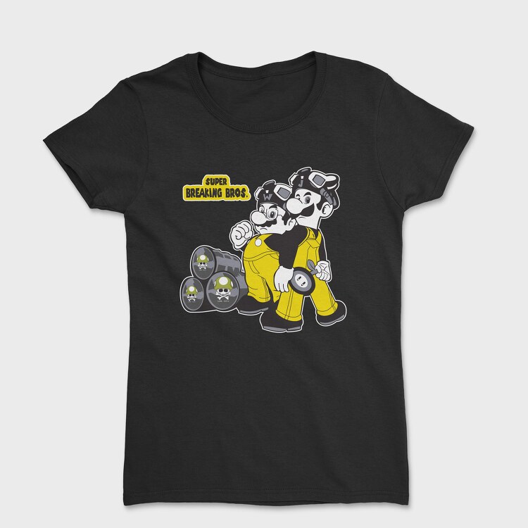Super Breacking Bros Mario, Women's T-Shirt