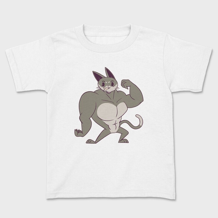 Muscle Cat, Kids' T-Shirt