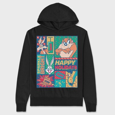 Looney Tunes Happy Holidays, Unisex Men's Hoodie
