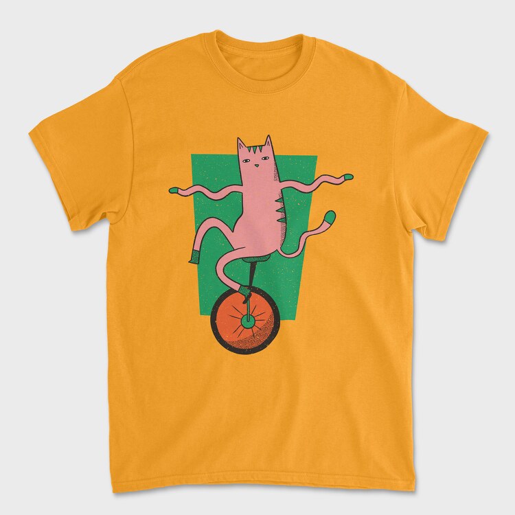 Cat Unicycle, Unisex Men's T-Shirt