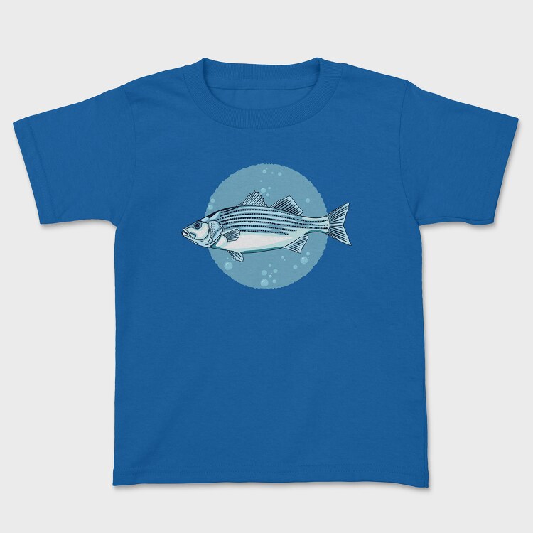 Kids' T-Shirt, Stripped Bass Fish