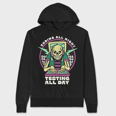 Skeleton Coding, Unisex Men's Hoodie