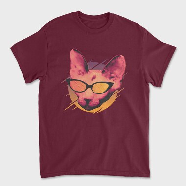 Unisex Men's T-Shirt, Cat Glasses