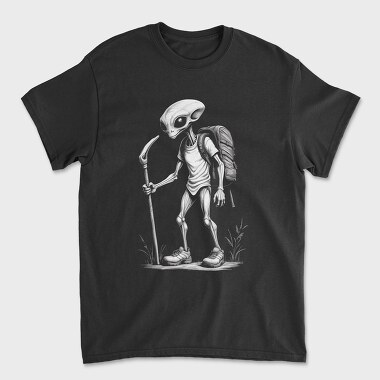 Alien Hiking Monochrome, Unisex Men's T-Shirt