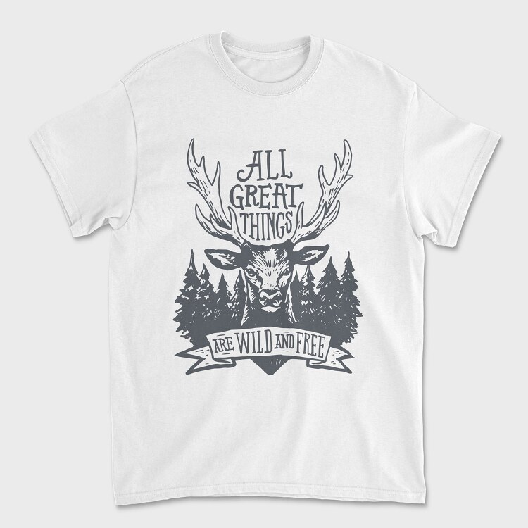 All Great Things Are Wild and Free 2, Унисекс Мъжка Тениска
