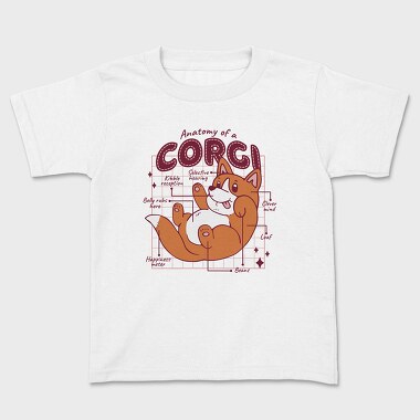 Kids' T-Shirt, Anatomy of a Corgi