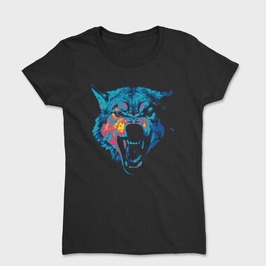 Angry Wolf Neon, Women's T-Shirt