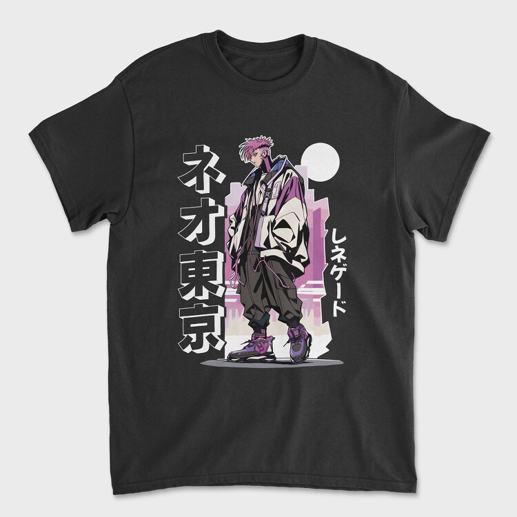 Anime Pink Hair Character, Унисекс Мъжка Тениска