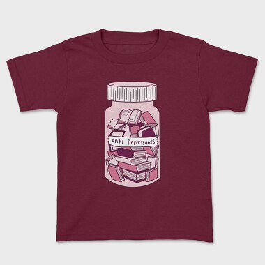 Anti Depressants Books, Kids' T-Shirt