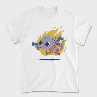 Armed Cute Cat, Unisex Men's T-Shirt