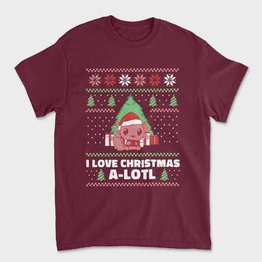 Axolotl Christmas, Unisex Men's T-Shirt