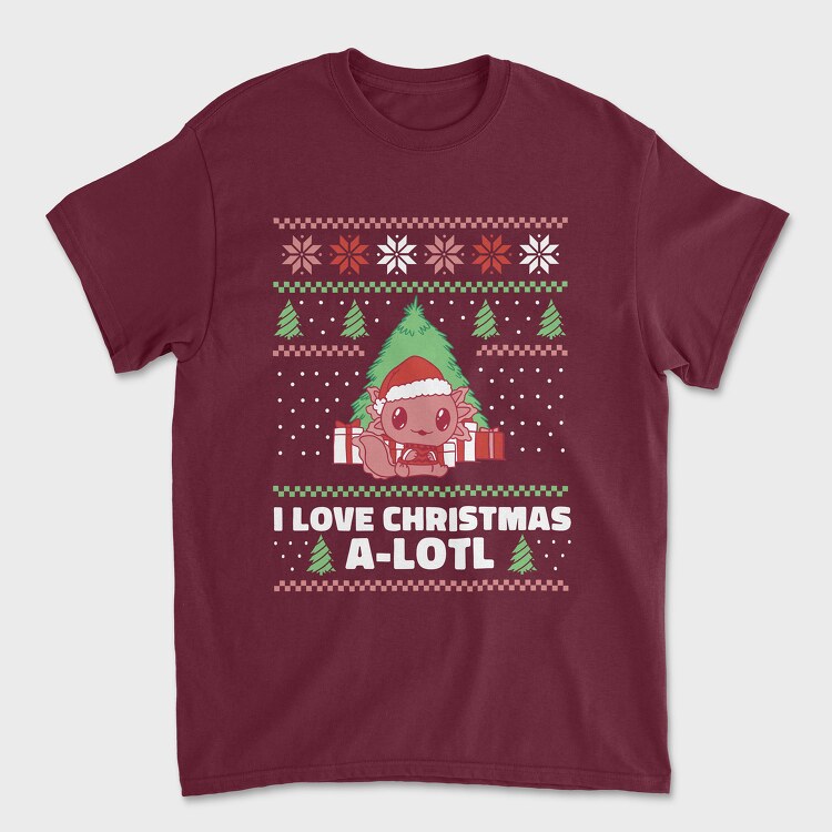 Axolotl Christmas, Unisex Men's T-Shirt