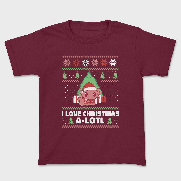 Axolotl Christmas, Kids' T-Shirt