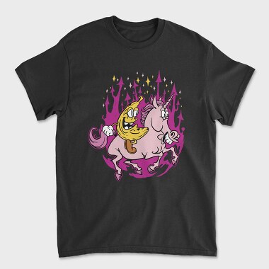 Banana Riding a Unicorn, Unisex Men's T-Shirt