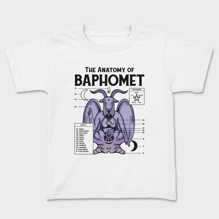 Baphomet Anatomy, Kids' T-Shirt