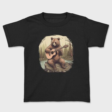 Bear Guitar Cottagecore, Kids' T-Shirt