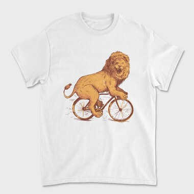 Bicicle Lion, Unisex Men's T-Shirt