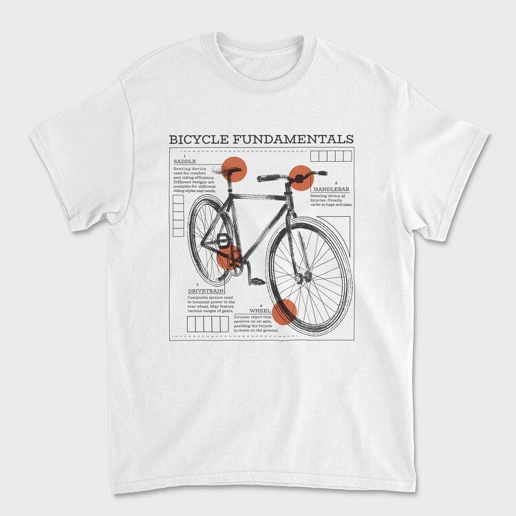 Bike Fundamentals, Unisex Men's T-Shirt