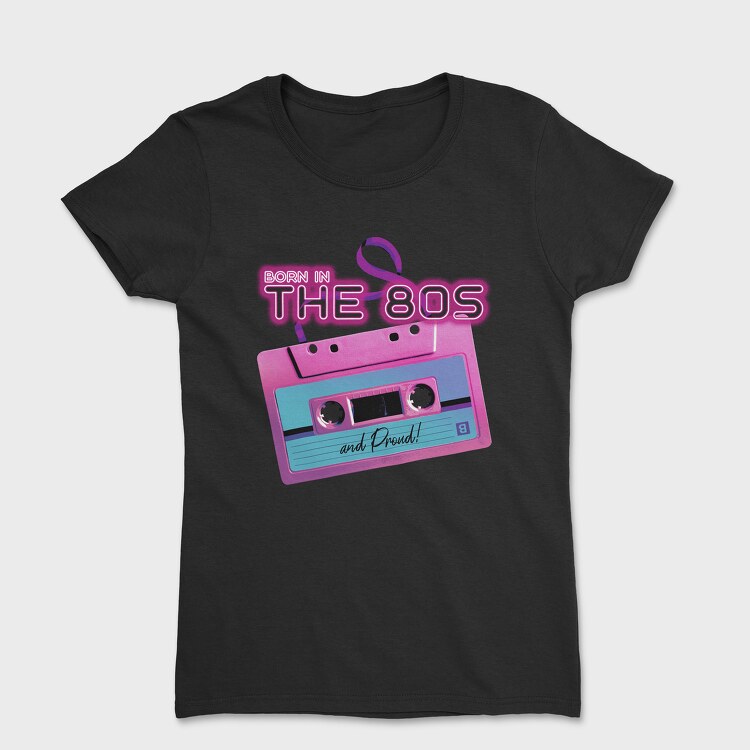 Born in the 80 S Pink Cassette, Women's T-Shirt