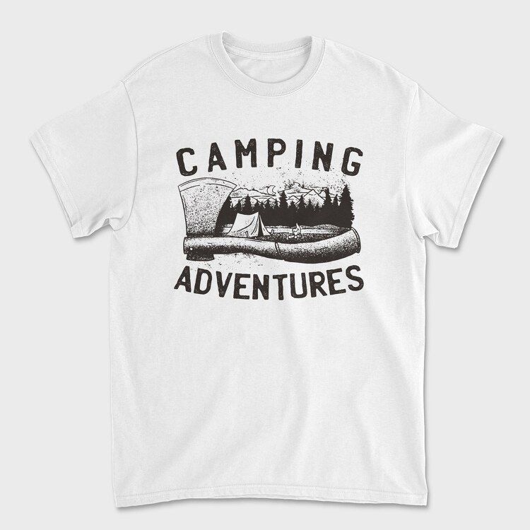 Camping Axe Adventure, Unisex Men's T-Shirt