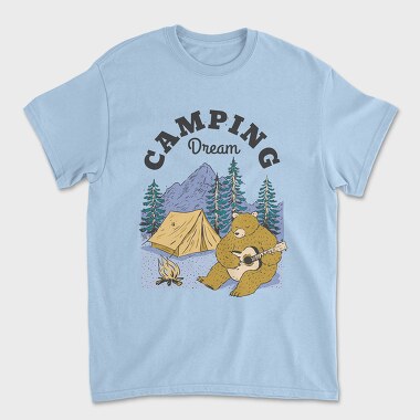 Camping Dream Bear Guitar, Unisex Men's T-Shirt