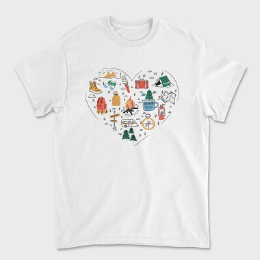 Camping Elements Heart, Unisex Men's T-Shirt