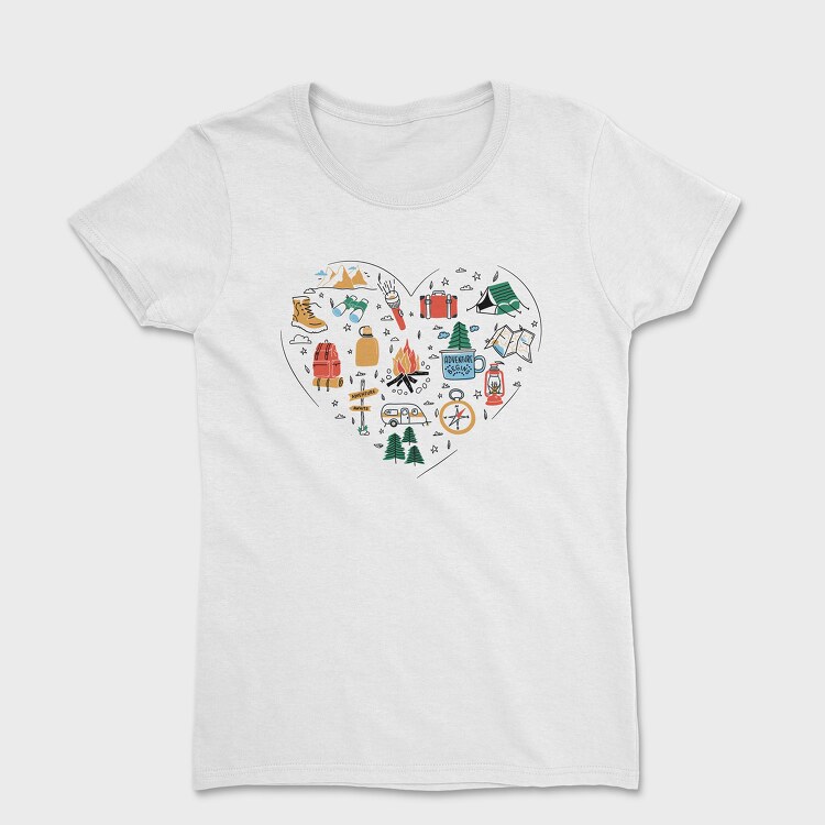 Camping Elements Heart, Дамска Тениска