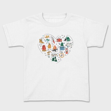 Детска Тениска, Camping Elements Heart